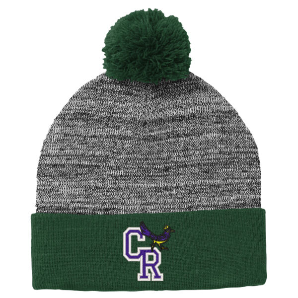 Sport-Tek ® Heather Pom Pom Beanie - Embroidered Logo Thumbnail