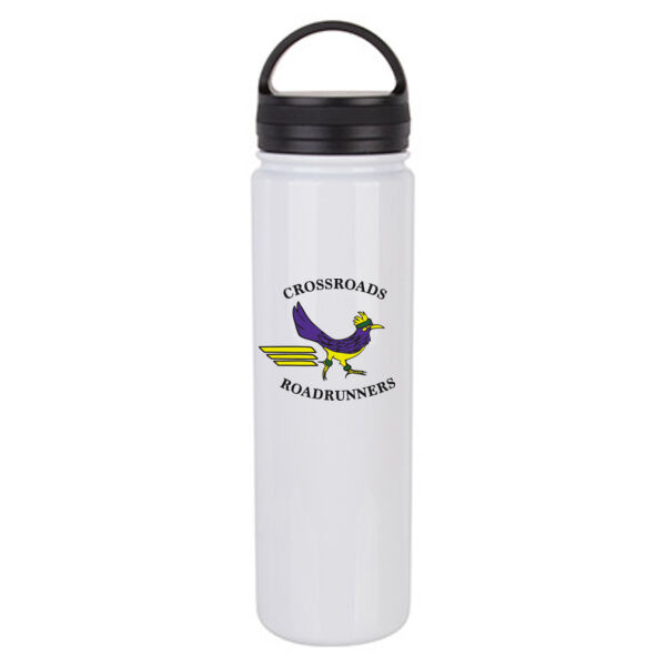 23 Oz Stainless Steel Flask Bottle with Portable Lid - Sublimated Logo Thumbnail