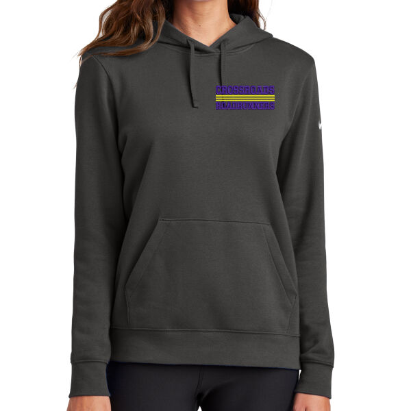 Nike Women's Club Fleece Sleeve Swoosh Pullover Hoodie - Embroidered Logo Thumbnail