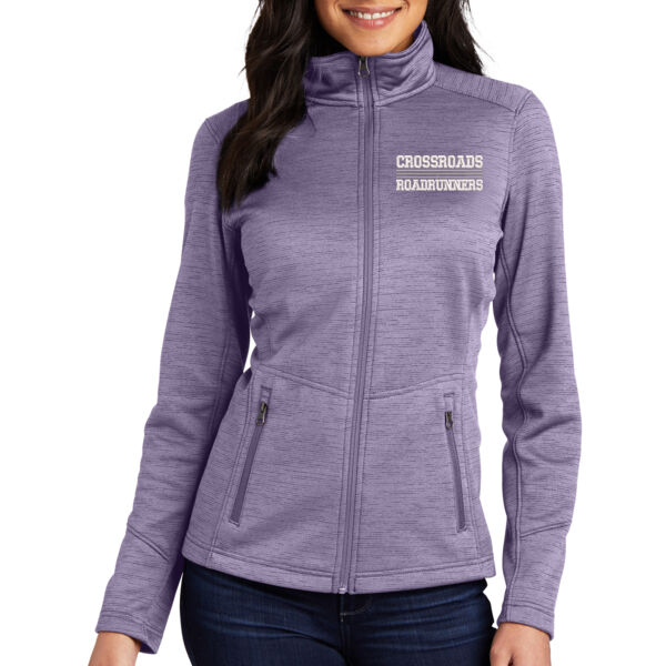Port Authority® Women's Digi Stripe Fleece Jacket - Embroidered Logo Thumbnail