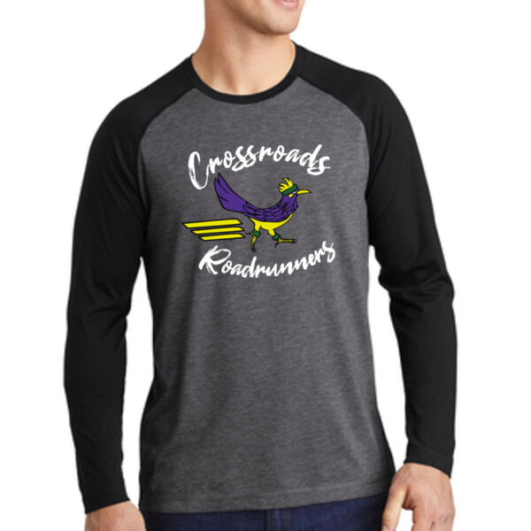 Sport-Tek ® PosiCharge ® Long Sleeve Tri-Blend Wicking Scoop Neck Raglan Tee - Printed Logo Thumbnail