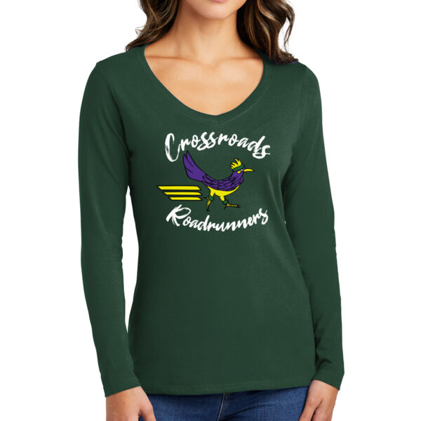 Port & Company® Women's Long Sleeve Fan Favorite™ V-Neck Tee - Printed Logo Thumbnail